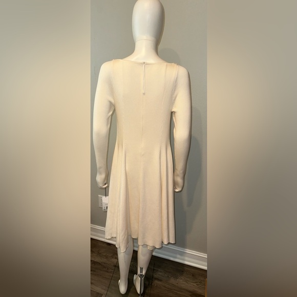 ADEAM Japan Intermix “Colette” ivory sweater ribbed swing dress w buckles M - Picture 5 of 8